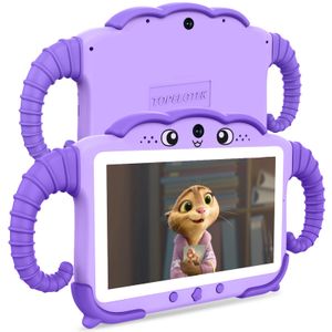 Tablet TOPELOTEK Kids de 7 pulgadas y 32 GB, color morado, con Games & Parent C