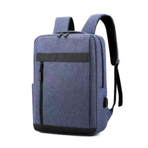 Mochila Unisex Antirrobo Impermeable Porta Notebook Usb Azul