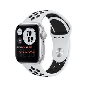Apple Watch Nike SE GPS - 40mm Silver Aluminium Case/Pure Platinum/Black Nike Sport Band $604.548,8037 $377.843 Llega en 48hs