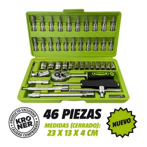 Set Herramientas Juego 46 Pzas Tubos Llaves Puntas