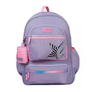 Mochila Espalda Big Kids Multipocket 18 Pulgadas Lila Footy
