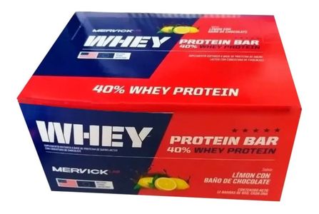 MervickLab Whey Protein Bar Sabor Limon Caja x 12 Un 780G