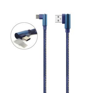 Cable USB a USB C de 1m 2.4A conect 90° malla de tela NISUTA - NSCAUSC1J