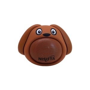 Parlante mini portatil Bluetooth con doble parlante. Diseño de perro. Nisuta NSPA81BP Marron