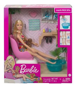 Muñeca Barbie Juego De Spa Y Salón De Belleza Ghn07 Mattel