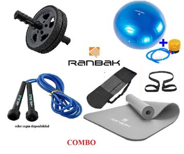 Set de Entrenamiento Ranbak Pelota Esferodinamia de Yoga + Rueda Abdominal + Soga de Saltar