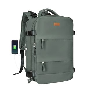 Mochila de Viaje Carry On para Cabina de Avion Porta Notebook Waggs Verde Oscuro