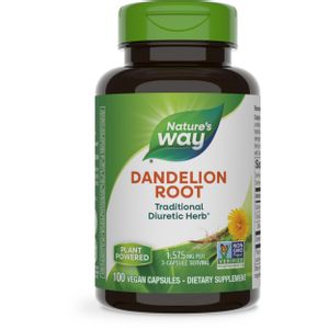 Suplemento Nature's Way de raíz de diente de león 100 cápsulas veganas