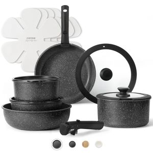 Juego de Utensilios de Cocina CAROTE 15 Piezas Antiadherentes con Mango Desmontable