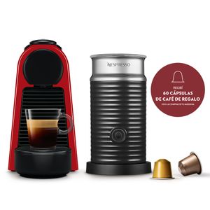 Cafetera Nespresso Essenza Mini Red + Aeroccino 3