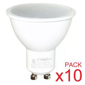 LAMPARA DICROICA LED GU10 3 LEDS 3W LUZ DIA TBCin Pack x10