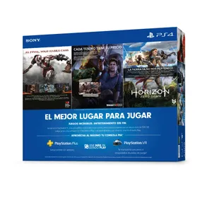 Consola PlayStation 4 500 GB más Horizon Zero Down, Uncharted 4 y God of  War III Remasterizado