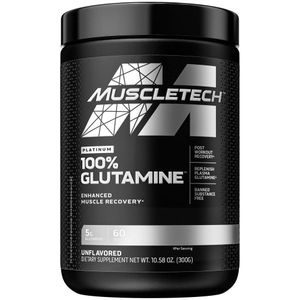 Glutamina en polvo MuscleTech, L-glutamina 100% pura, 60 porciones
