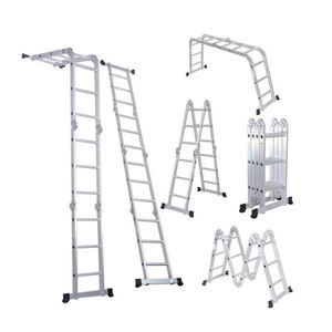 Escalera de Aluminio 4x3 Articulada 12 Escalones Garden Life 3.5mts Multipropósito