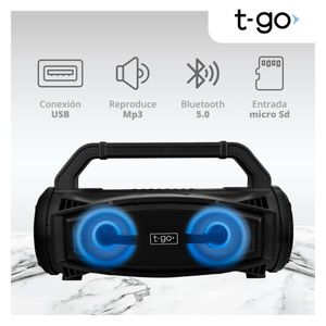 Parlante Portátil T-GO BUZIOS Bluetooth Luces Led TWS