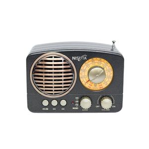 Radio AM/FM Vintage con Bluetooth, Dial Analogico, MP3, AUX y Lector de Tarjeta Nisuta NSRV14 Marron Oscuro