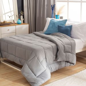 Acolchado Oro Ladrillo Queen plazas Liso Gris Perla