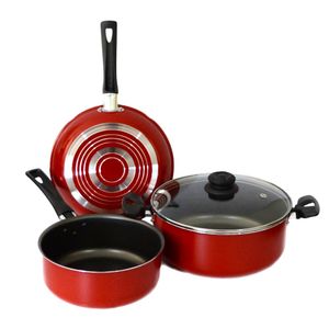 Set Ollas + Sarten Jovifel Piamonte Antiadherente 4 Piezas Rojo