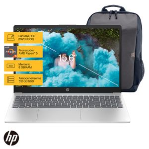 Notebook HP 15,6” FHD Ryzen 5 8GB 512GB SSD 15-FC0008LA + Mochila