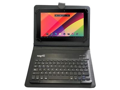Funda para tablets entre 9"- 10.1" de simil cuero con teclado bluetooth Nisuta NSFUTE910B Negra