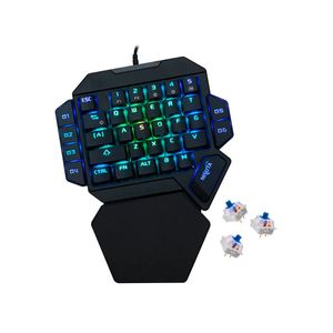Teclado mecánico gamer USB de 35 teclas con software y leds RGB Nisuta NSKBGZ1M Switches azules