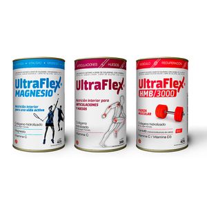 Ultraflex Colágeno + Ultraflex Magnesio + Ultraflex Hmb 3000 $47.368
