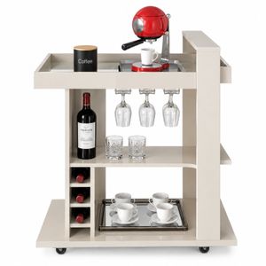 Mueble Bar Amazonas Blanco con Tapa Espejada y Cava Integrada