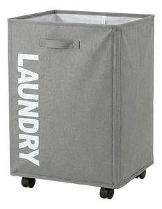 Cesto Para Ropa Sucia De Tela Gris Plegable Con Ruedas Gris Laundry