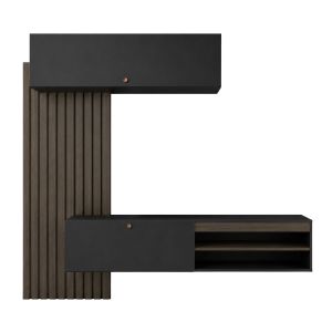 Rack Tv Flotante Moderno Mueble Centro Entretenimiento 1113 Color CocoBolo Negro