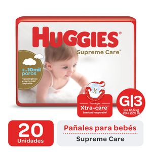 Pañales Huggies Supreme Care Talle G-2 20 unidades $5.372