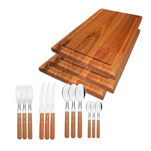 Juego 3 Tablas Plato +cuchillo, Tenedor, Cucharas Tramontina