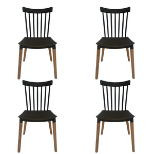 Silla de Comedor Windsor x4 sillas Color Negro