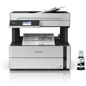 Impresora Multifuncional Inlámbrica Epson Blanco y Negro con fax y ADF EcoTank M3170