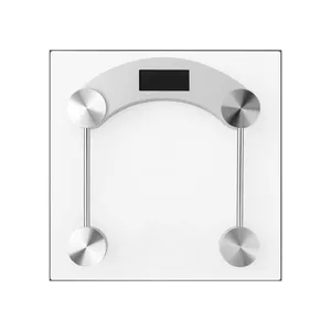 Balanza Digital Personal De Vidrio Cuadrada Con Visor Lcd Plata