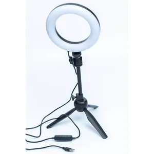 Aro de Luz Led 16 cm Tipo Ring con Soporte Hugel Streaming