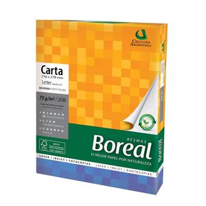 Resmas Boreal Carta 21.6x27.9 75grs Caja por 10 resmas
