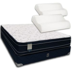 Sommier y Colchón 2230 Norcee Pillow 140x190 Espuma Alta Densidad con 2 Almohadas de Regalo