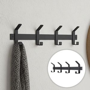 Perchero Pared Hierro Industrial Moderno Organizador X4 Ganchos