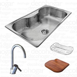 Bacha cocina Johnson Luxor Si85 A canasto tabla grif 10014
