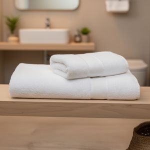 Juego de Toalla y Toallón Frávega Home Algodón 500gr Blanco