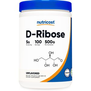 Nutricost D-ribosa en polvo de 17.64 oz, 5000 mg