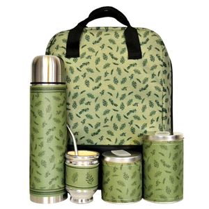 Equipo de mate con mochila con porta notebook OKI Coleccion Verde