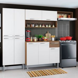 Combo de Cocina Madesa Emilly Bajo Mesada, Alacena Y Despensero