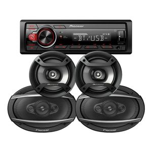 Combo Pioneer Estéreo Bluetooth + 2 Parlantes 6" + 2 Parlantes 6x9"