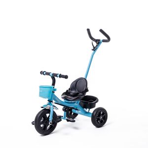 Triciclo con Manija Bebesit Azul Canasto