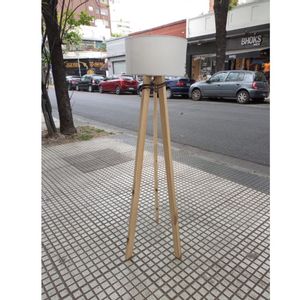 Lampara Tripode Nordico Madera Natural Muebles Especiales