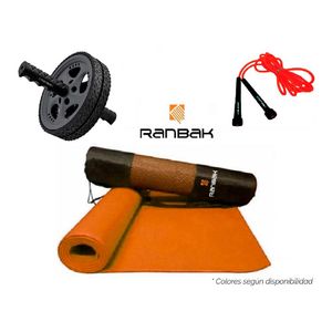 Kit de Entrenamiento Fitness Ranbak Mat + Soga + Rueda Kit 10
