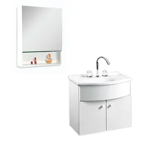 Vanitory Mueble Baño 50 Roma Colgar Con Bacha Acrilica Blanco Blanco