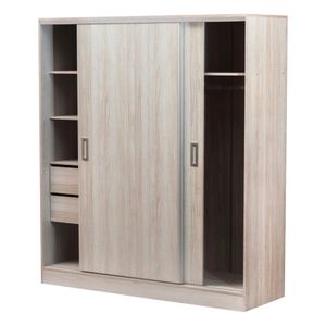 Placard Guardaropas de Puertas Corredizas 182x160 cm Moderno Melamina Marfil Maximo