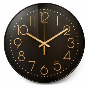 Reloj Analogico Pared Clasico Minimalista Moderno Sin Ruido Negro